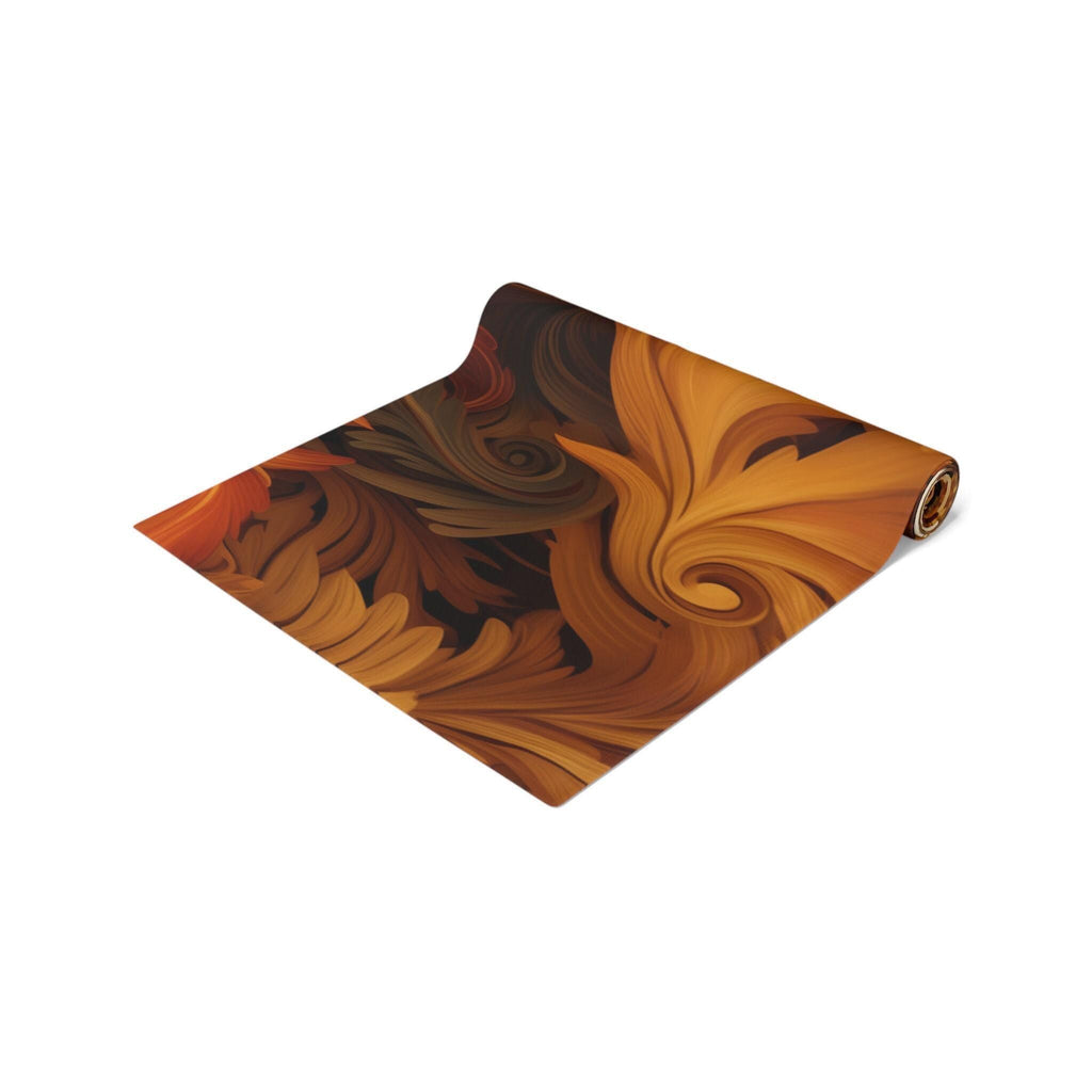 Swirling Autumn Leaves Table Runner: Fall Decor, Hostess Gift