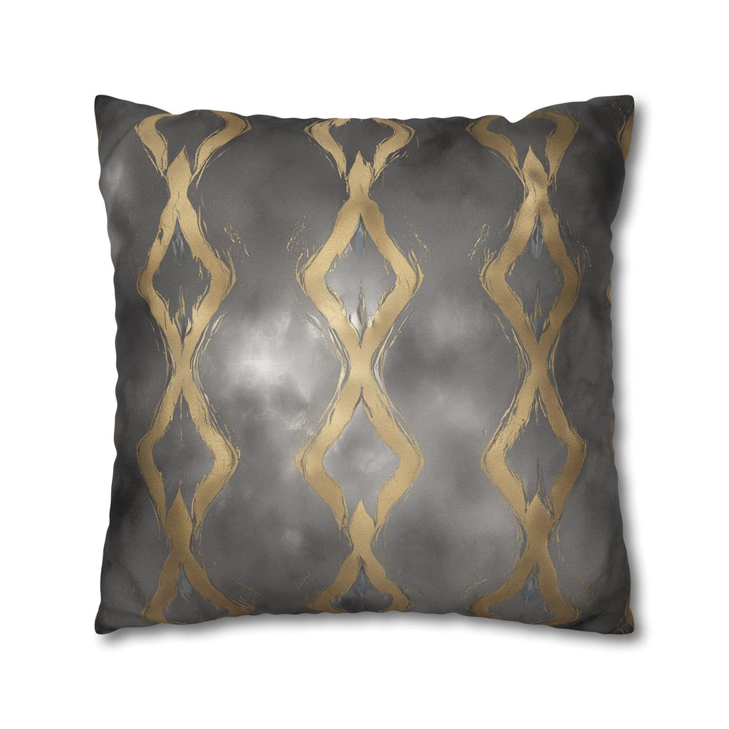 Gray & Gold Abstract Pillow Cover: Modern Glam Decor