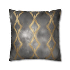 Gray & Gold Abstract Pillow Cover: Modern Glam Decor
