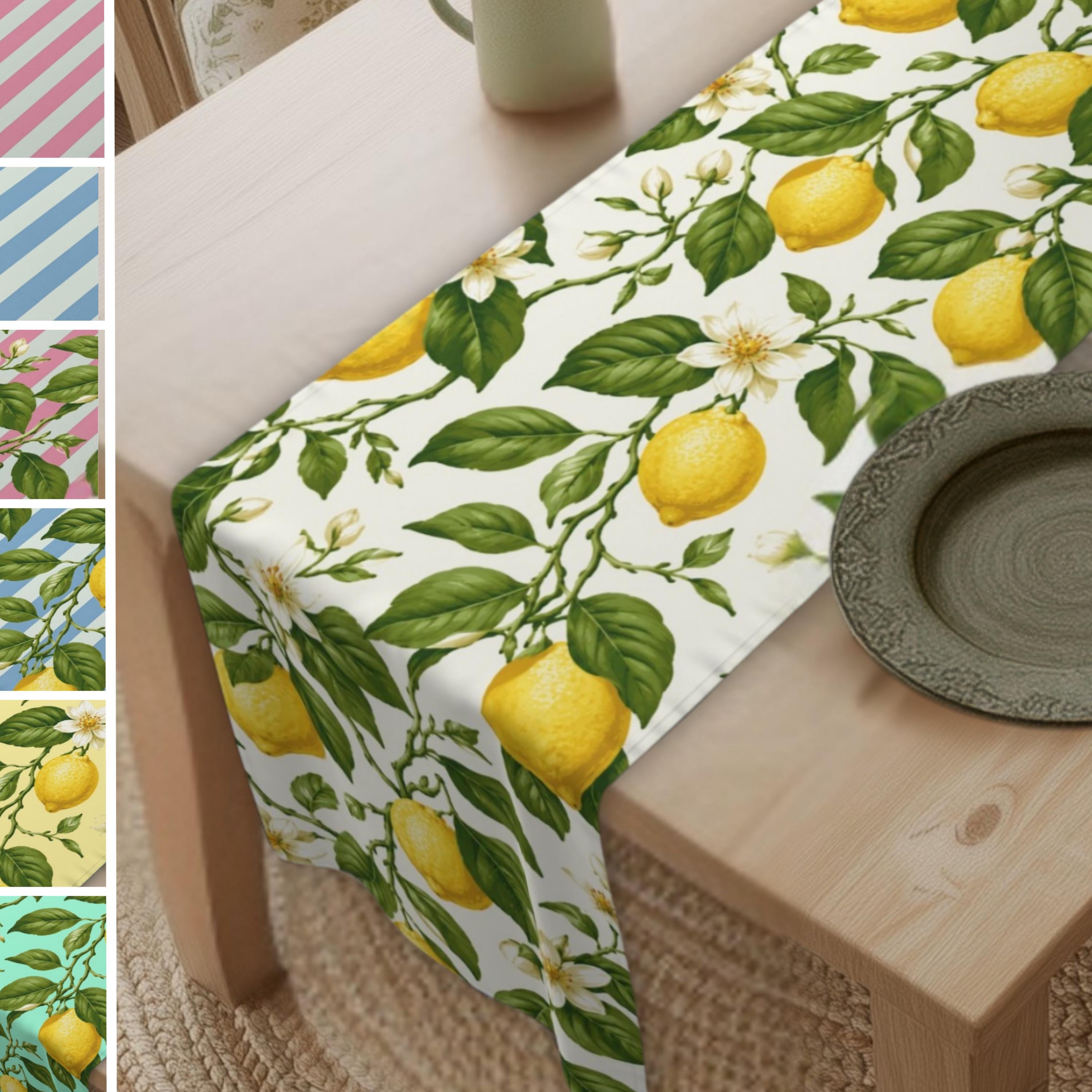 Lemon Table Runner Collection: 7 Citrus and Stripe Variations