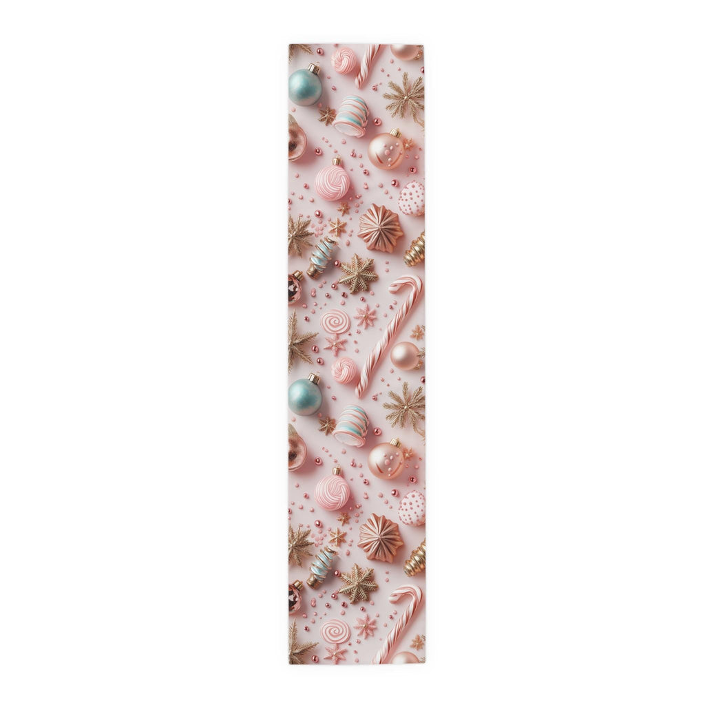 Candycore Table Runner, Pastel Pink, Minty Blue Whimsical Christmas Holiday Decor