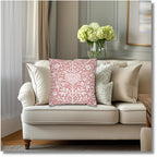 William Morris Inspired Heart & Blooms Pillow Cover: Faux Lace Botanical Design