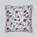 Red Floral Heart Pillow Cover: Romantic Silver Vine Design