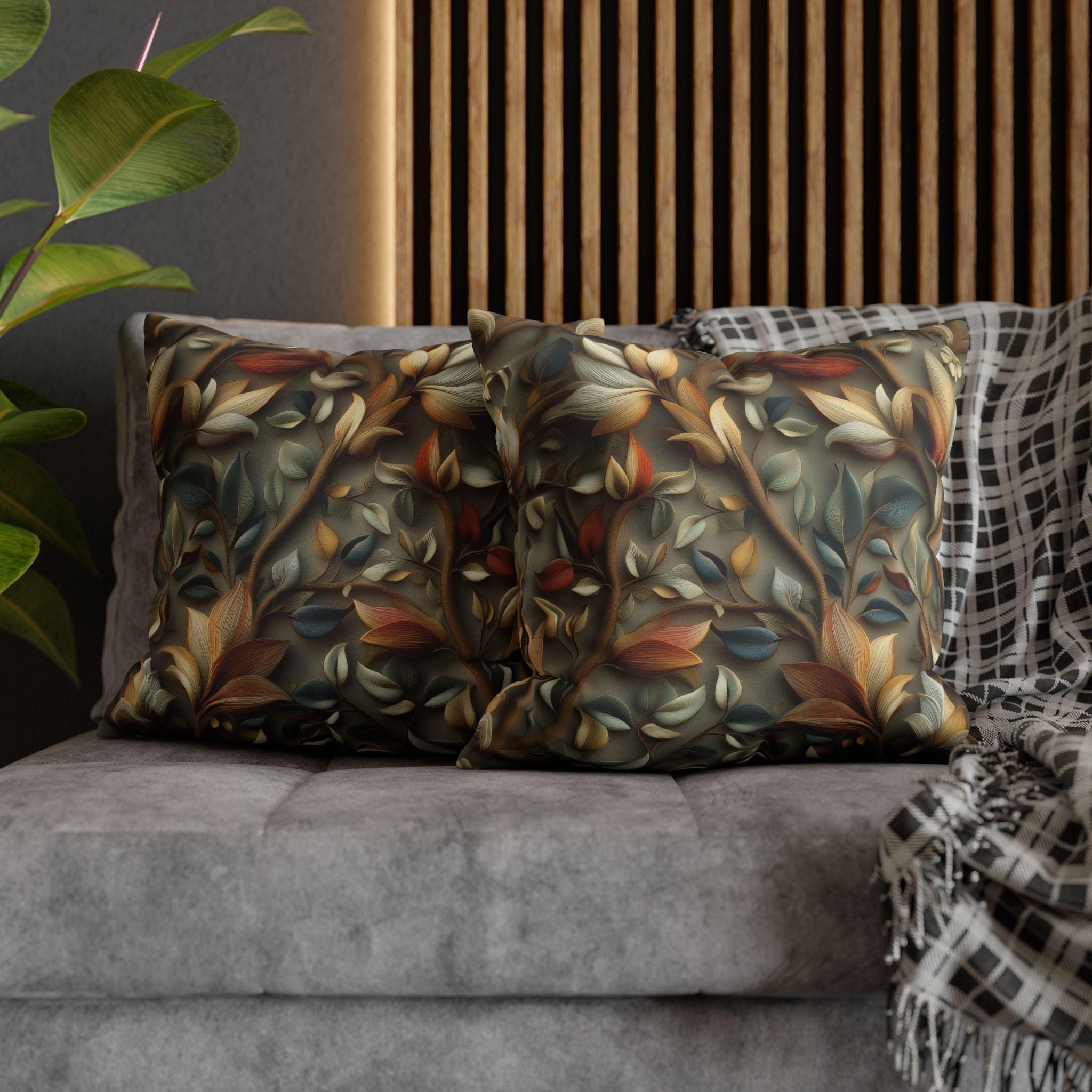 William Morris Autumn Botanical Pillow Cover: Vintage-Inspired Fall Accent for Elegant Home Decor