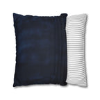 Regal Golden Emblem Navy Blue Pillow Cover: Elegant Home Decor