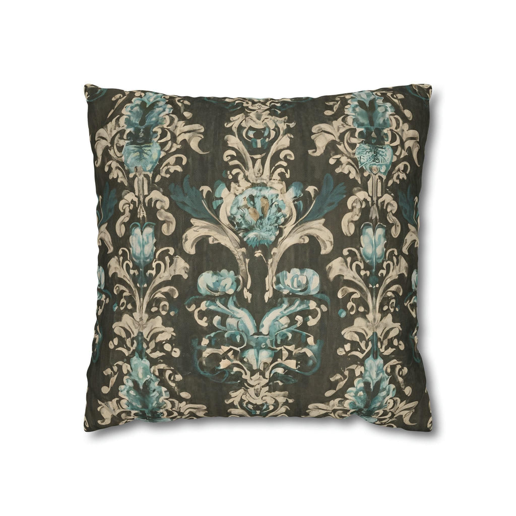Vintage Style Floral Pillow Cover: Pale Blue Print, Farmhouse Chic