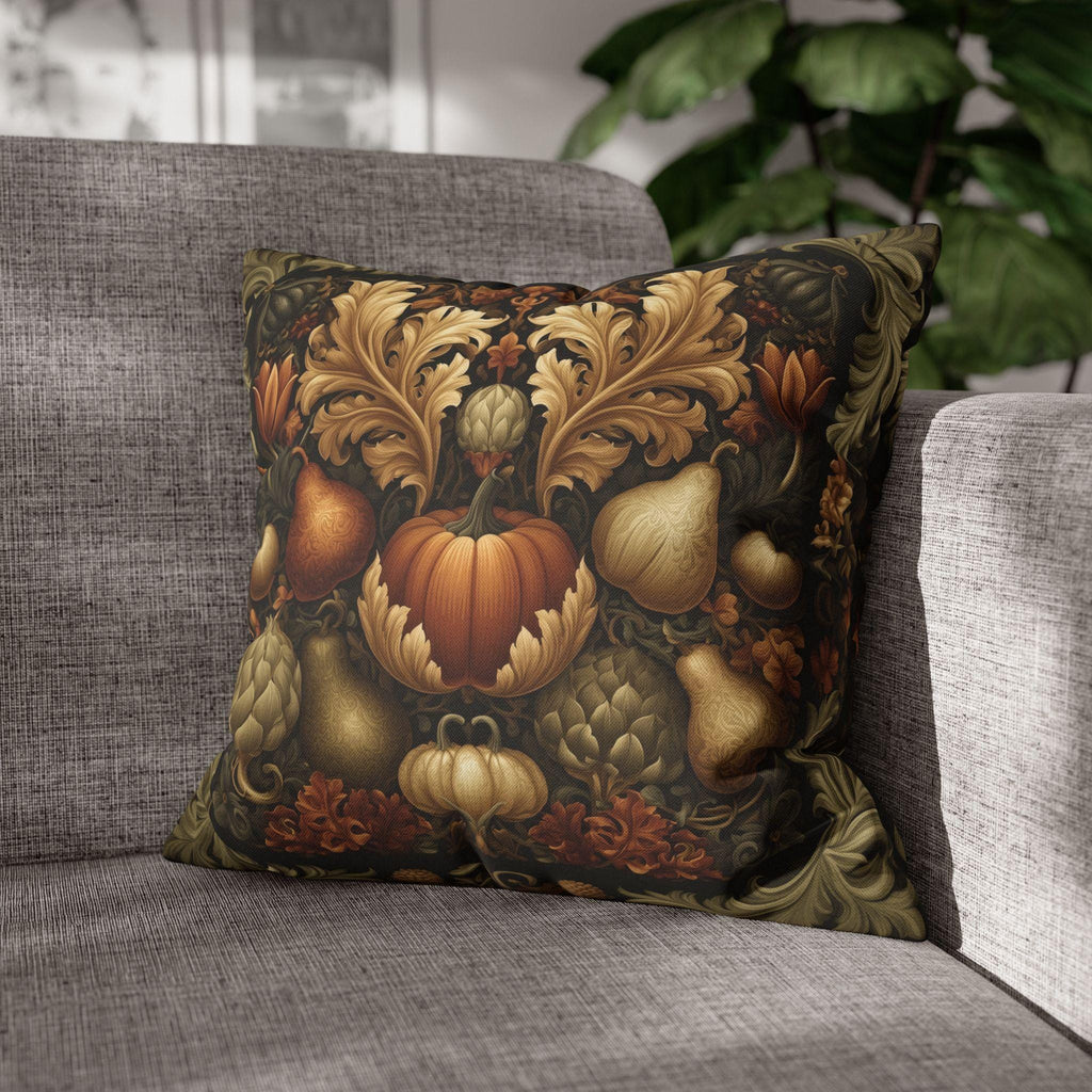 William Morris Inspired Pillow Cover: Vintage Style Autumn Harvest Tapestry