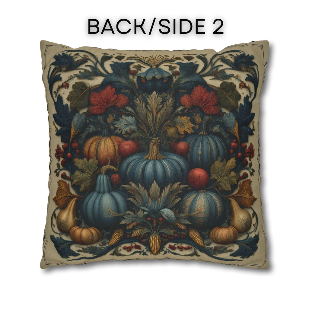 William Morris Autumn Pillow Cover: Slate Blue Cranberry Tapestry