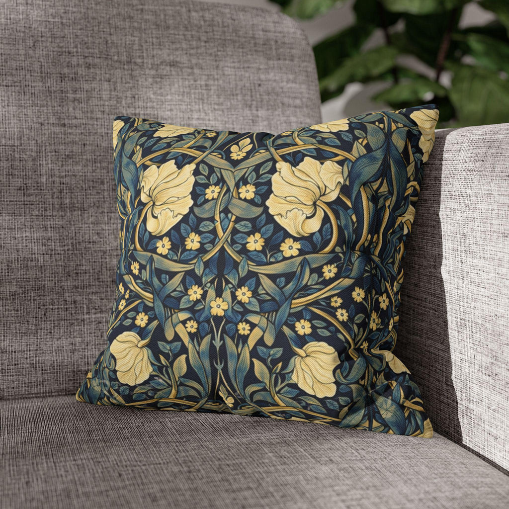 William Morris Pillow Cover: Navy Blue Champagne Vintage Pimpernel Reconstructed