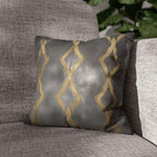 Gray & Gold Abstract Pillow Cover: Modern Glam Decor