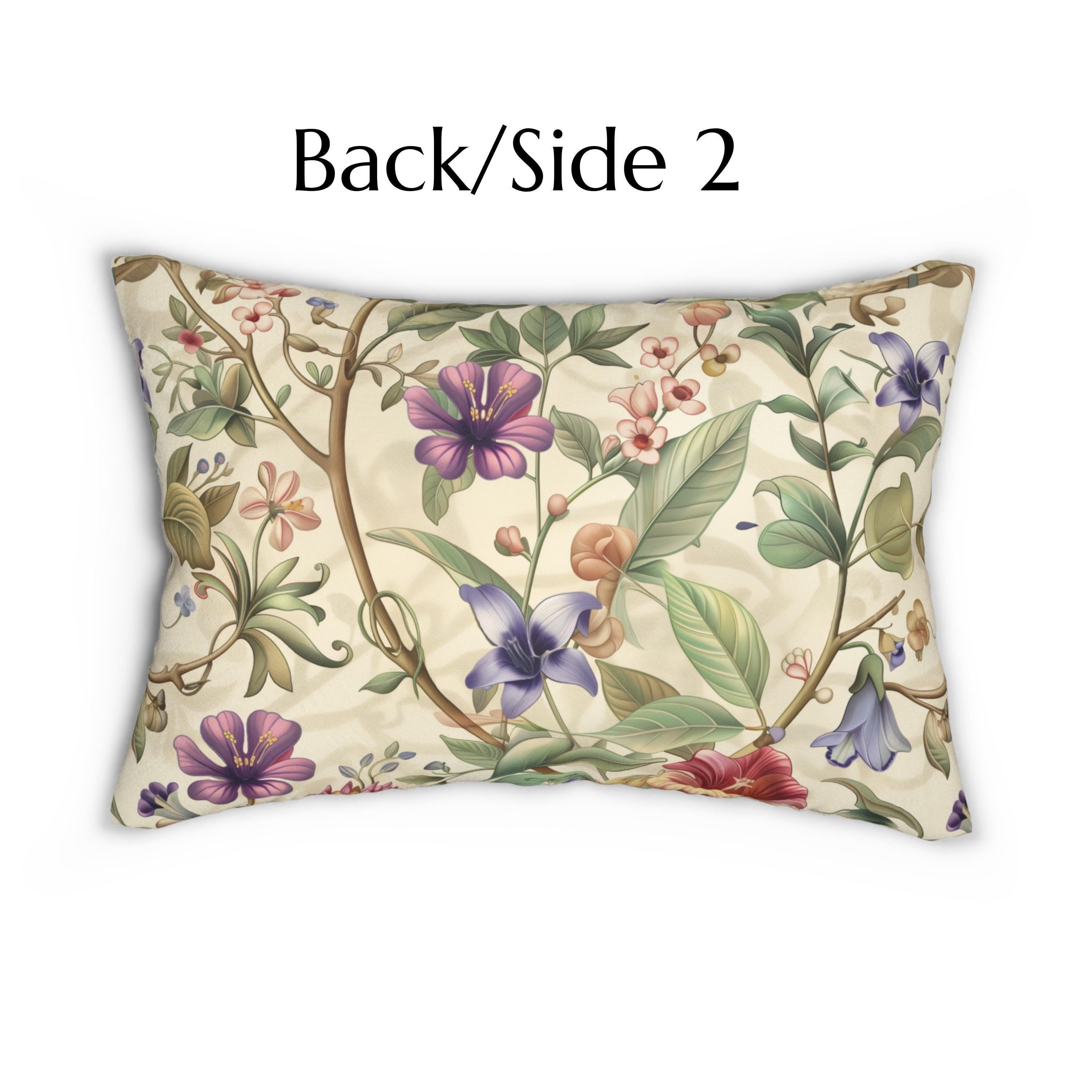 William Morris Botanical Lumbar Pillow: Vintage Style Floral Arts & Crafts Decor