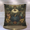 William Morris Inspired Autumn Harvest Tapestry Pillow Cover: Deep Teal with Ivory Blue & Gold