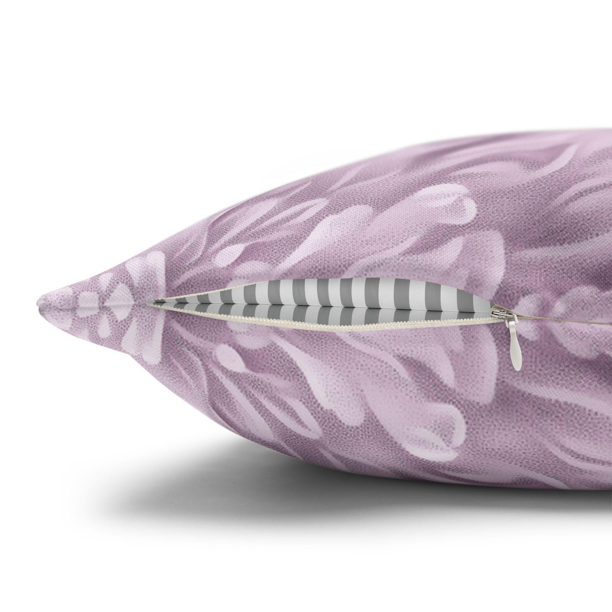 William Morris Inspired Pillow Cover: Modern Lavender Marigold Botanical, Zoomed-In Pattern
