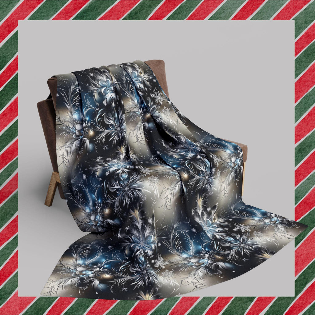 Winter Snowflake Fleece Blanket: Holiday Home Decor Throw