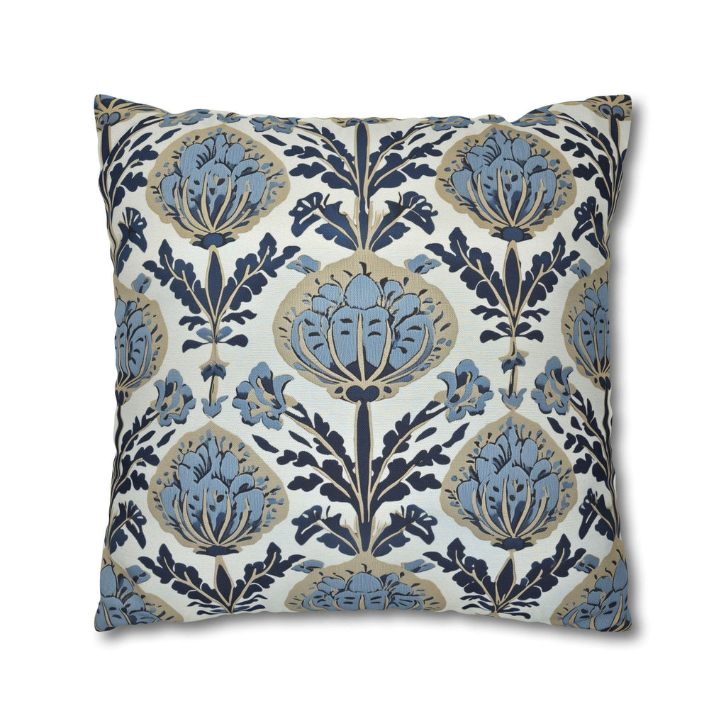 Floral Pillow Cover: Vintage Arts & Crafts Inspired Design (14x14 to 20x20 inches)