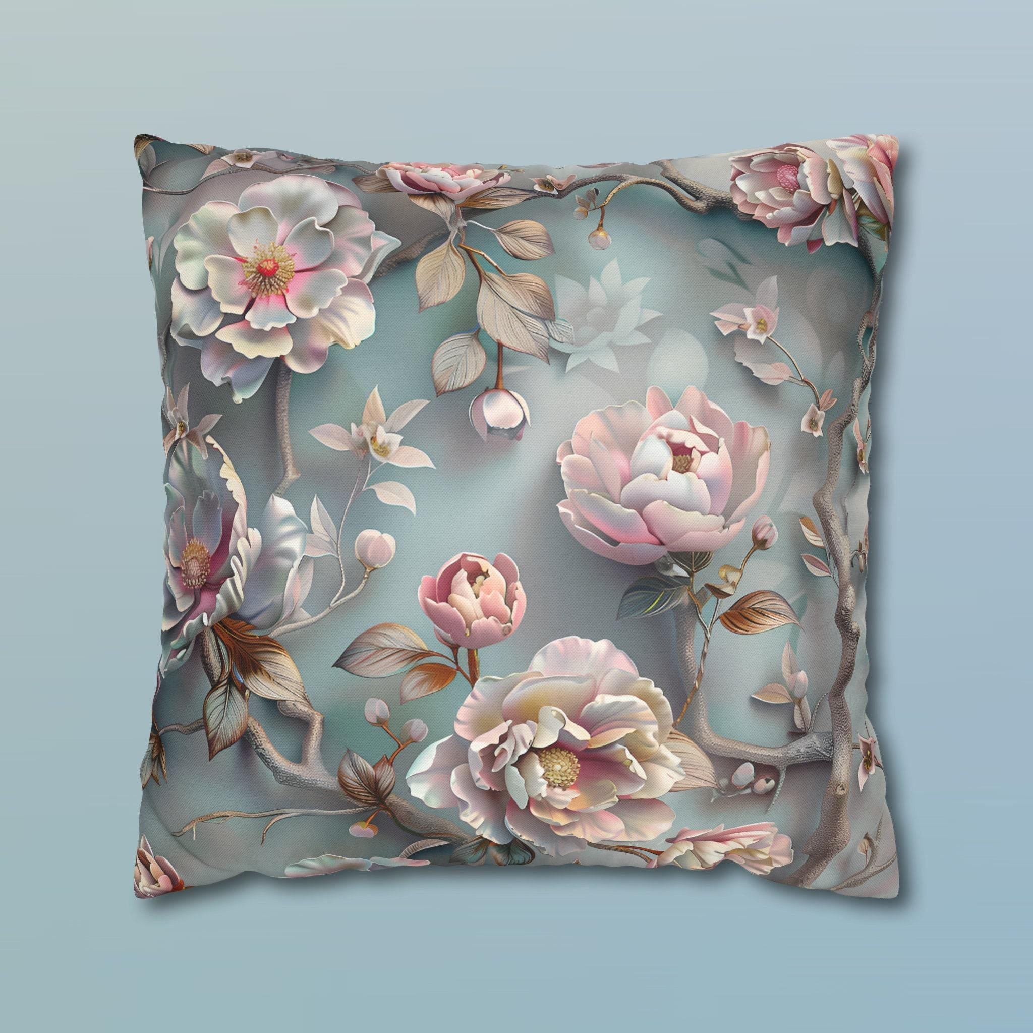 Chinoiserie Peony Pillow Cover: Pink Floral Cushion