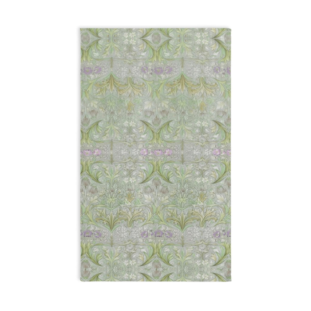 William Morris inspired Hand Towel: Soft Sage Botanical with Muted Lavender