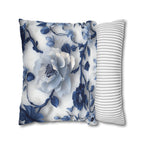 Chinoiserie Pillow Cover | Blue & White Peonies and Camellias | Elegant Home Decor Gift for Home