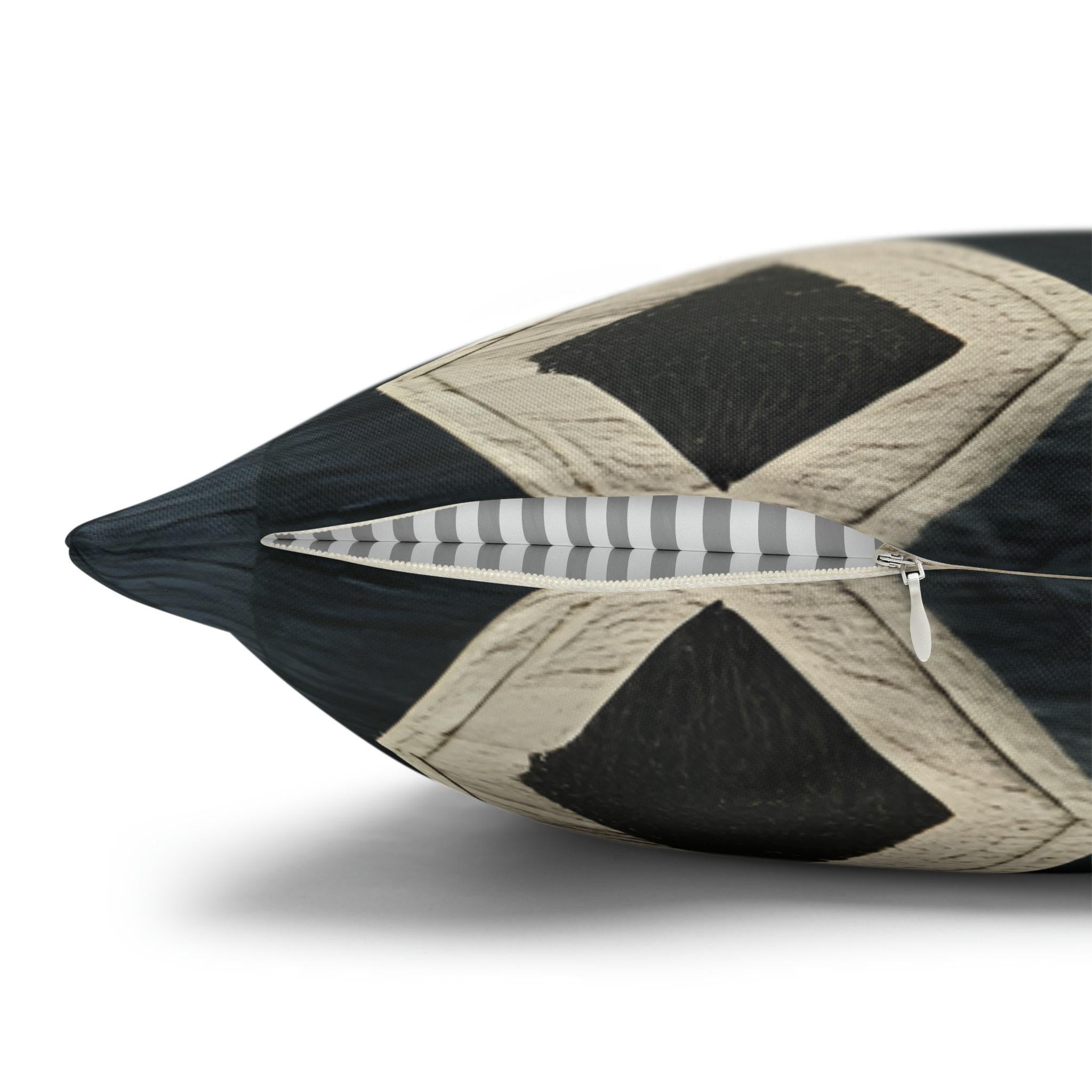 Modern Geometric Pillow Cover: Beige, Gold & Gray Cushion
