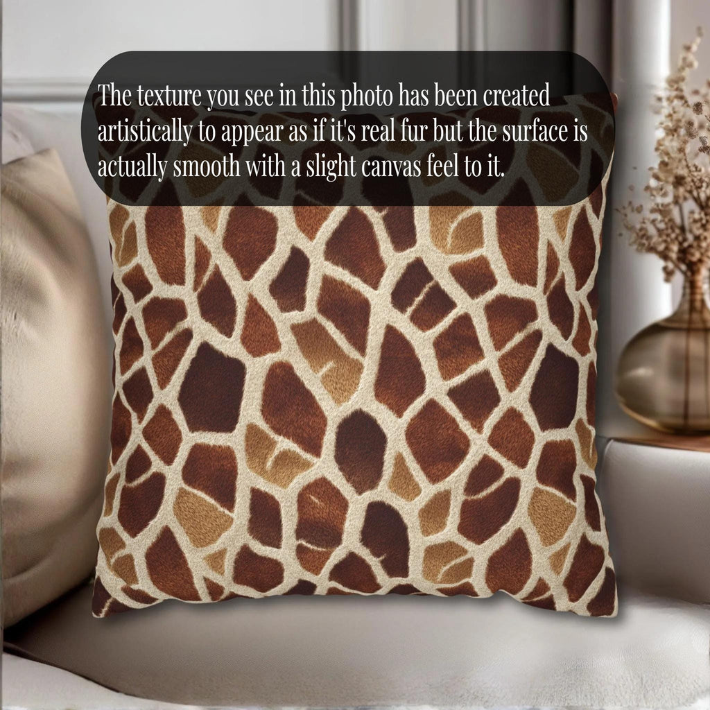 Giraffe Pattern Pillow Cover: Warm Brown and Cream Safari Accent