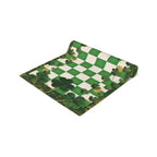 St Patricks Day Shamrock & Gold Coin Checkered Table Runner