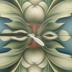 William Morris Lumbar Pillow: Teal Botanical Floral Cushion