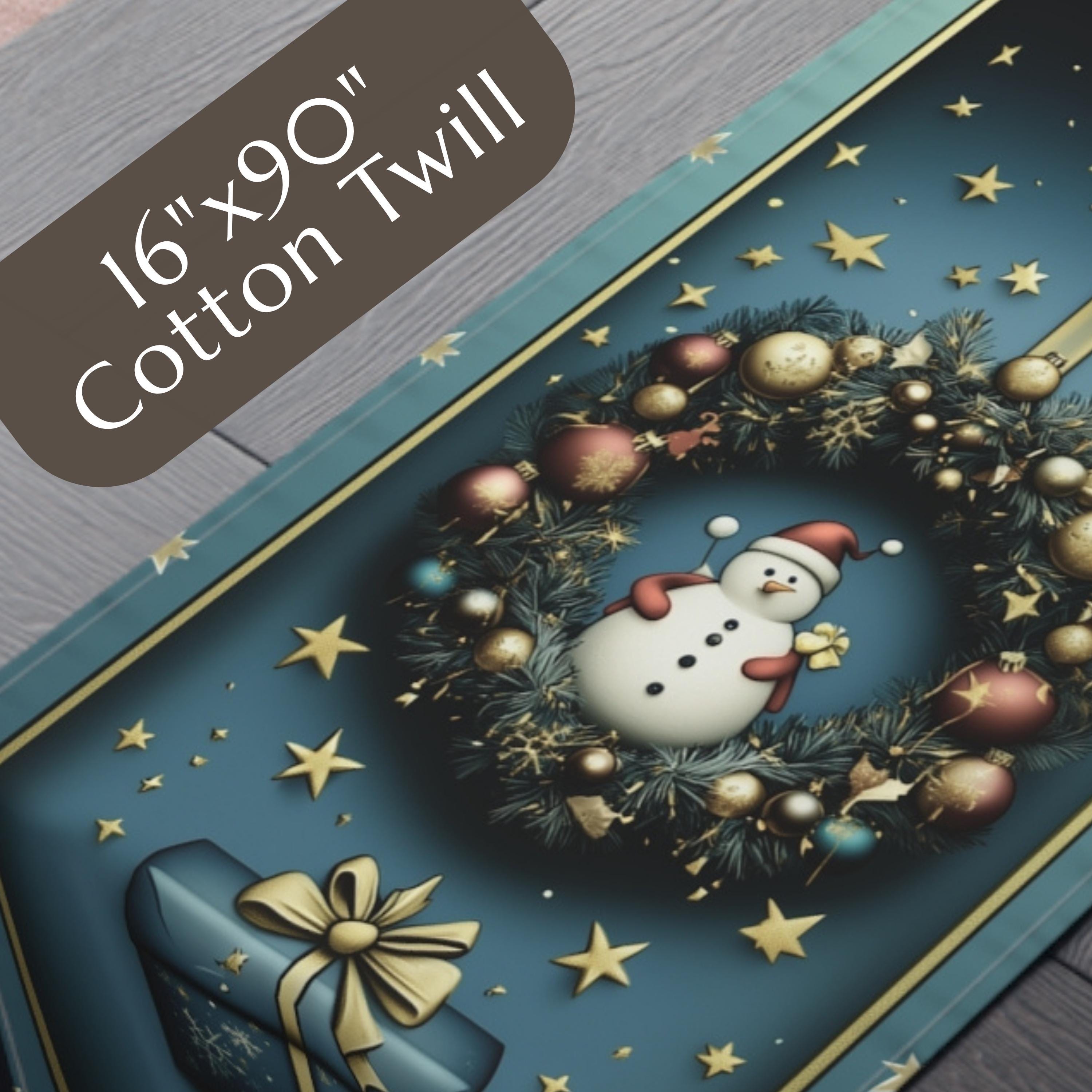 Vintage Inspired Christmas Table Runner: Teal Blue & Red Holiday Decor