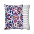 Ikat Floral Medallion Pillow Cover, Purple Blue Red Cushion