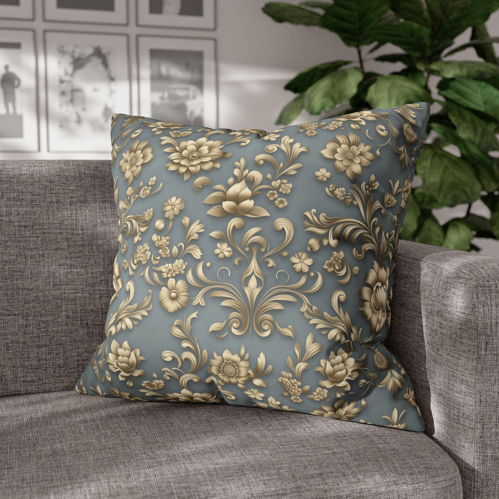 Gold Floral Damask Pillow Cover: Elegant Euro Sham Sizes