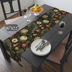 William Morris Inspired Fall Table Runner: Vintage Style in Olive, Cream, and Russet