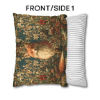 William Morris Inspired Christmas Pillow Cover: Woodland Fox Botanical Holiday Decor