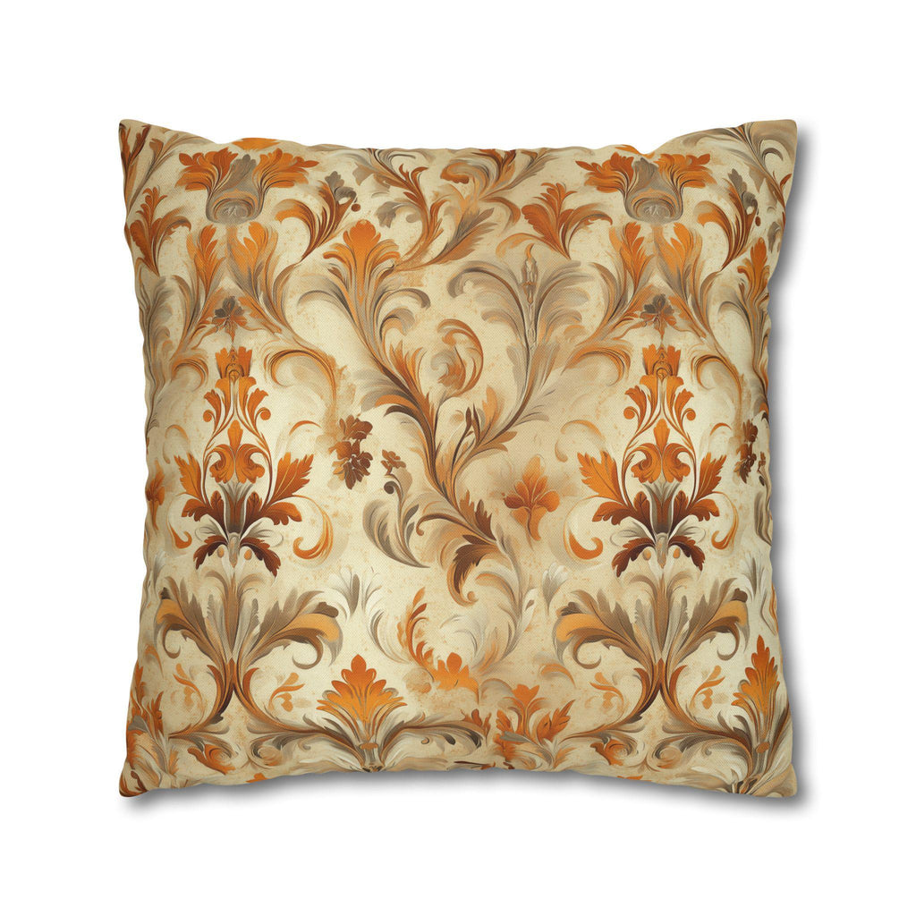 Autumn Damask Pillow Cover, Elegant Floral Design, Fall Home Decor
