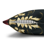 Poinsettia Pillowcase: Festive Holiday Floral, Red and Gold Winter Accent