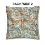 William Morris Butterfly Pillow Cover: Celadon Aqua Pastel Floral Design