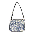 Chinoiserie Floral Shoulder Bag: Blue & White Vegan Leather Purse