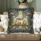 Donkey Garden Floral Pillow Cover: William Morris Inspired Botanical Meadow Decor