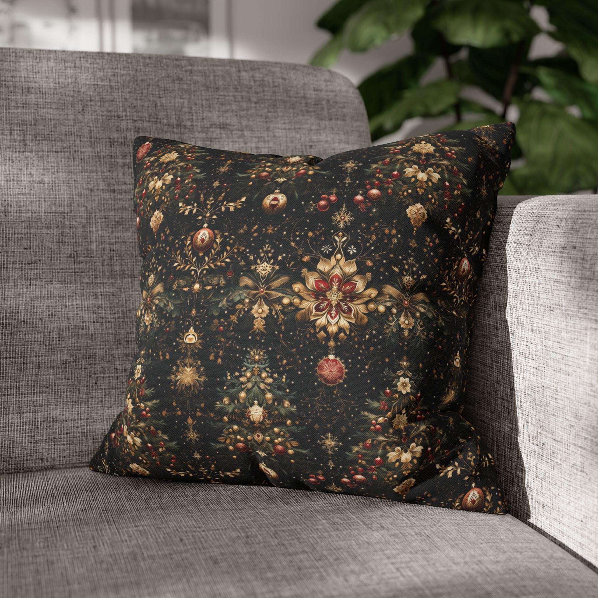 Elegant Christmas Decorations Pillow Cover, Holiday Decorative Cushion Cover