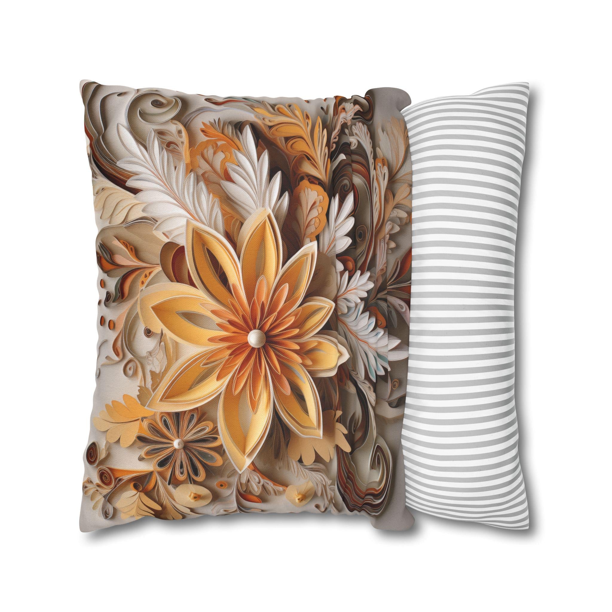 Autumn Chrysanthemum Pillow Cover, Fall Floral Accent Cushion