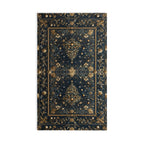 William Morris Inspired Christmas Tree Hand Towel: Gold & Navy Holiday Hand Towel