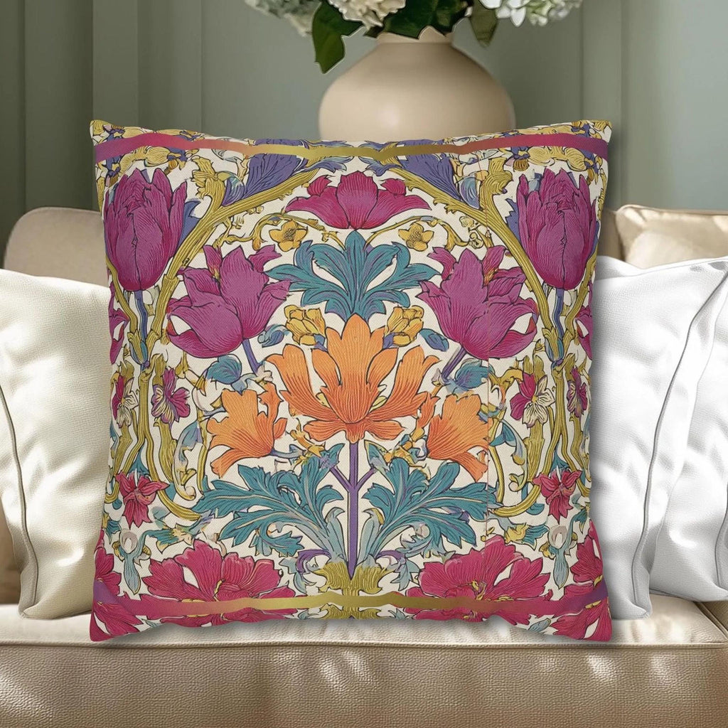 William Morris Style Hyacinth Pillow Cover: John Henry Dearle Inspired Floral