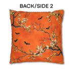 Halloween Chinoiserie Pillow Cover: Bright Orange Five Bats Decor