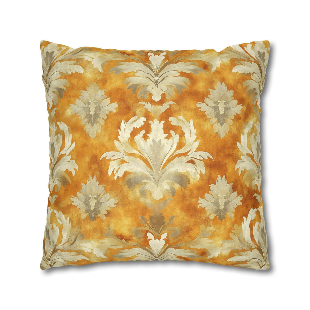 Damask Pillow Cover, Pumpkin Spice Fall Decor, Elegant Accent Pillow