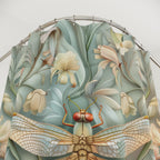William Morris Dragonfly Shower Curtain: Elegant Floral Nature Design