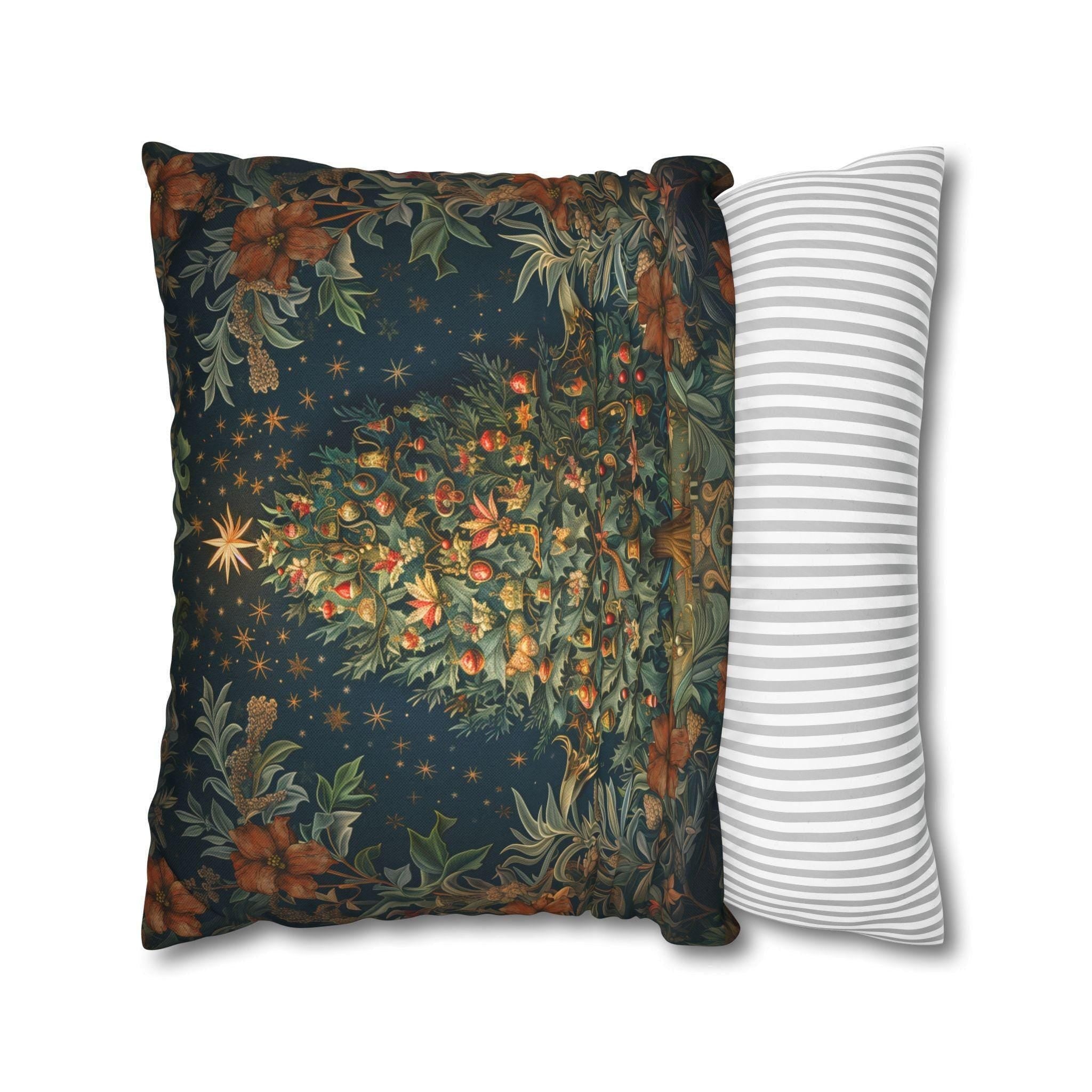 William Morris Christmas Tree Pillow Cover: Elegant Holiday Decor