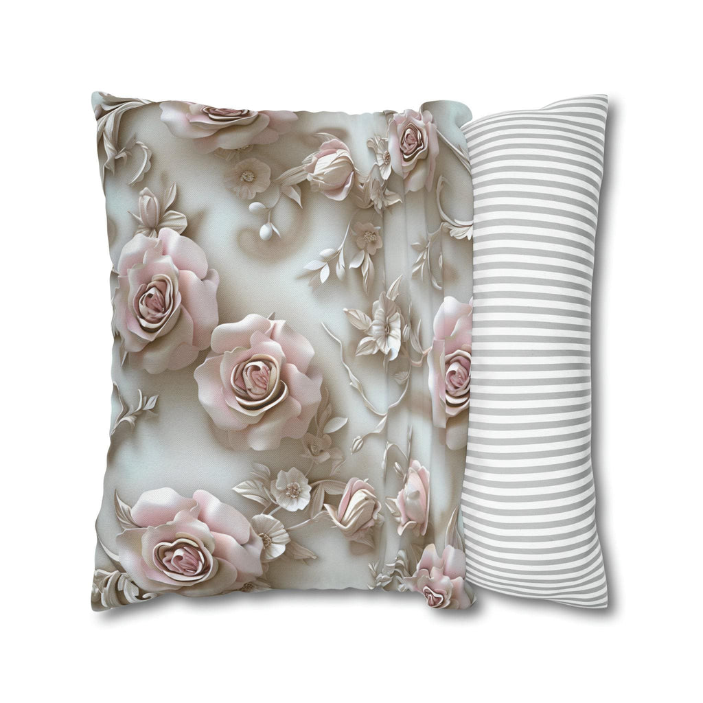 Romantic Soft Pink Roses Cushion Cover: Floral Elegance for Feminine Decor