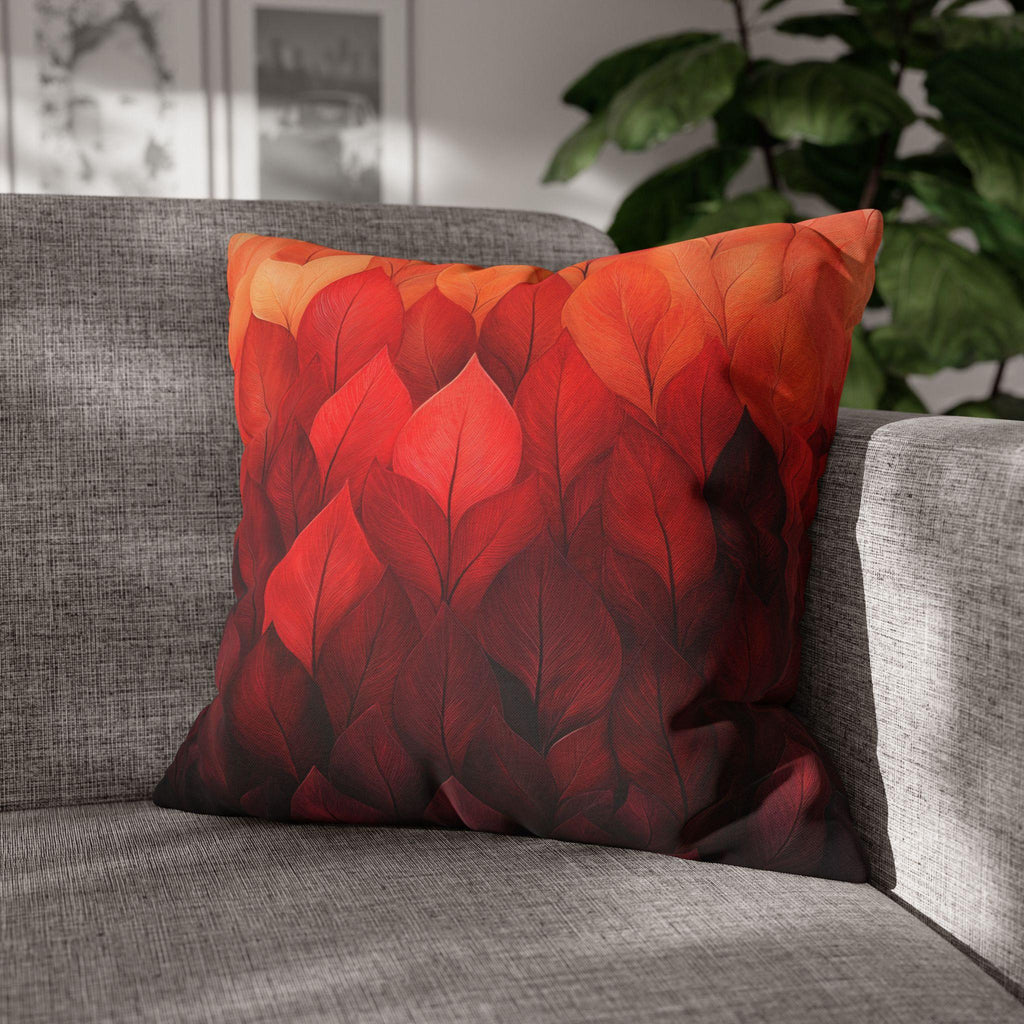 Fall Pillow Cover: Ombré Leaves in Warm Tones - Soft Polyester