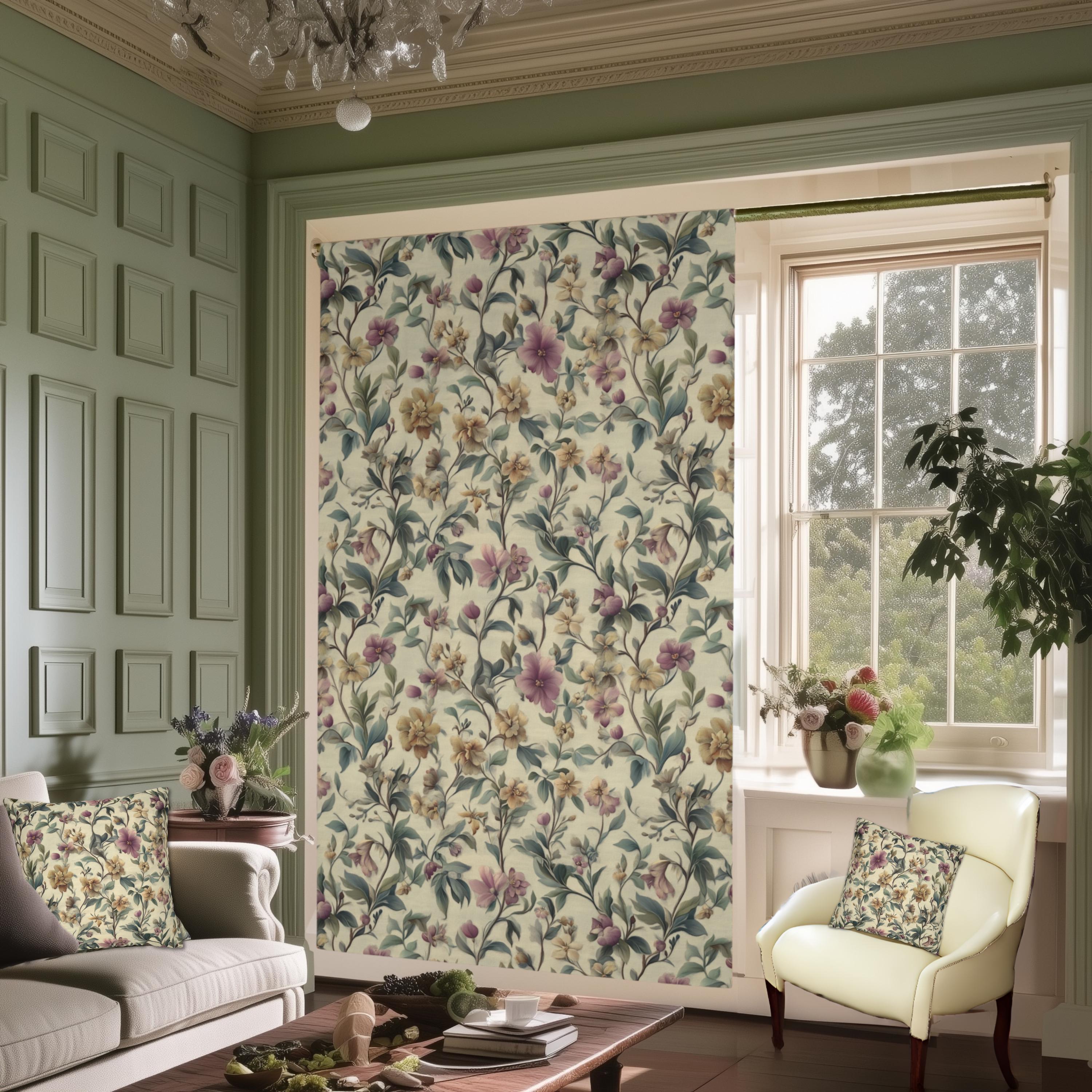 Blackout Curtain Single Panel: William Morris Inspired Window Treatment