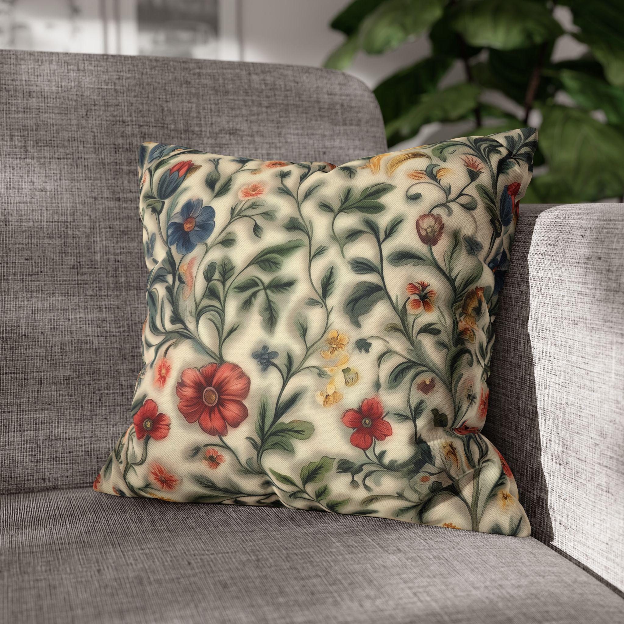 Vintage-Inspired William Morris Botanical Floral Cream Throw Pillow Cover - Soft Garden Cushion