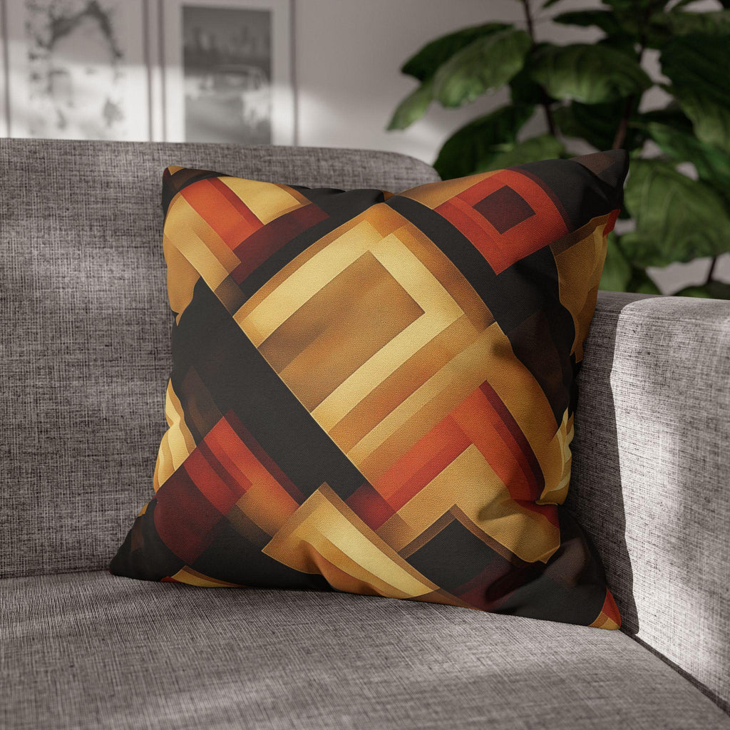 Geometric Pillow Cover: Modern Earthy Design (14x14 to 20x20 inches)