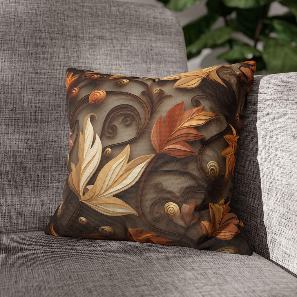 Autumn Decorative Pillowcase with Earthy Rustic Colors of Fall, Home Accent Pillow Cover